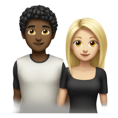 blonde boy and black haired girl  sticker