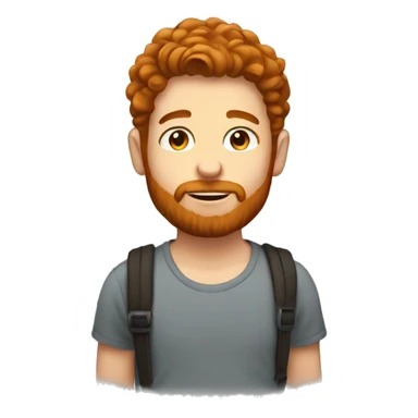 boy with ginger beard and brown hair cruly sticker