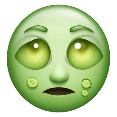 Face with cucumber on eyes sticker