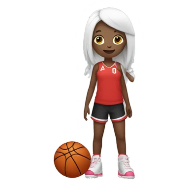 girl that likes basketball, the color red, pandas, and hanging out with friends sticker