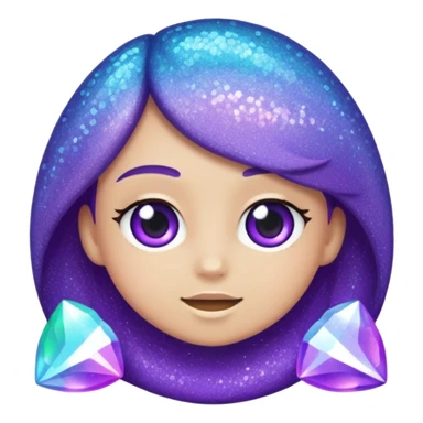 Glitter Purple and Cian less symbol sticker