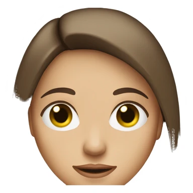 woman with green eyes and straight brown hair past shoulder sticker