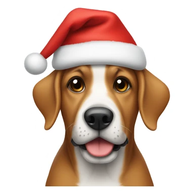 dog wearing christmas hat  sticker