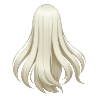 back view of long white hair sticker