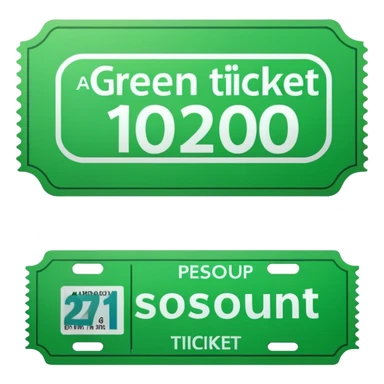 discount green ticket  sticker