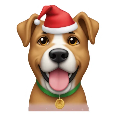 Perro con gorro de navidad  sticker
