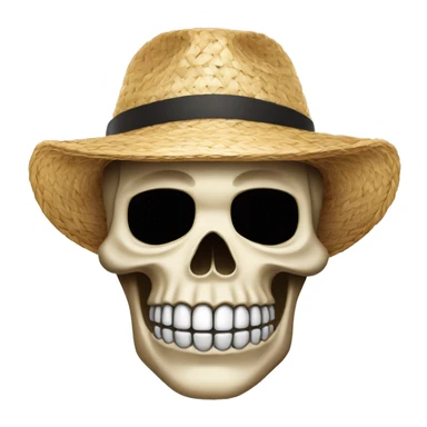 Skull face with straw hat sticker