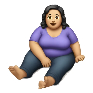 Extremely chubby woman sitting in the truck bed of a 2006 sliverado  sticker