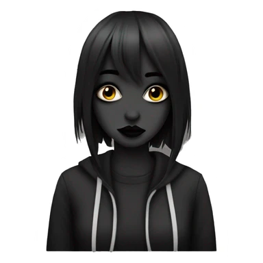 emo girl with black makeup  sticker