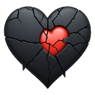 Black broken heart sticker