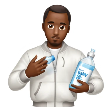 P diddy holding baby oil  sticker