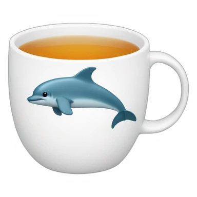 tea mug with dolfin sticker