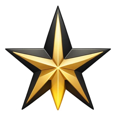 half golden and half black star, diagonal split sticker