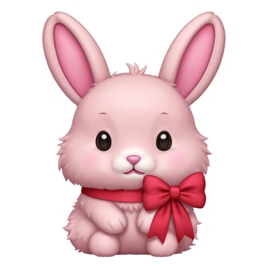 pink bunny with bow
 sticker