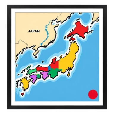 japan county map sticker