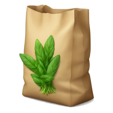 Green herbs in a bag sticker