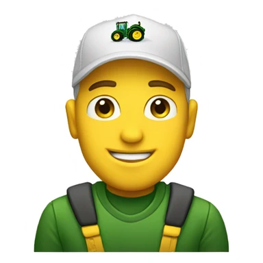white man with john-deere logo cap sticker