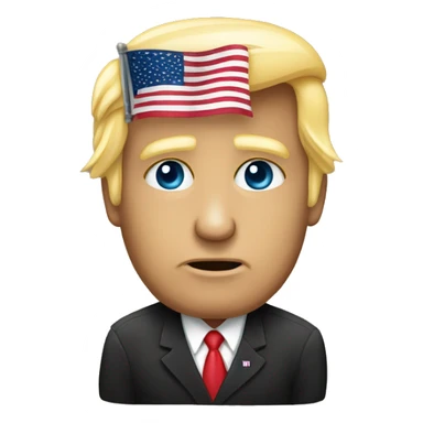 la faccia di trump con dietro la bandiera americana  sticker