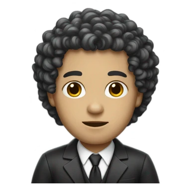 white lawyer with curly black long hair sticker