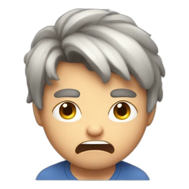 a boy angery in kitchen sticker