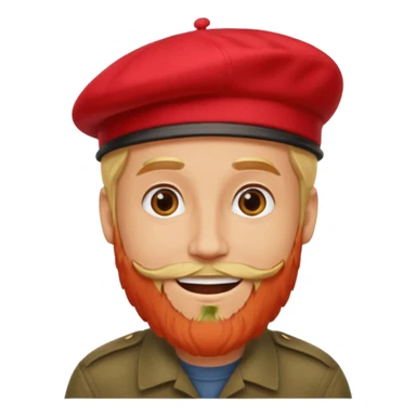 Man with Red Beret – Blonde beard, smiling, red hat.





 sticker