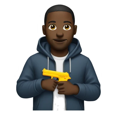 Black man with hoodie and water gun sticker