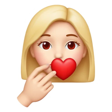 emoji making kissy lips holding a heart  sticker
