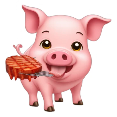 Pig making bbq sticker