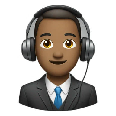 man in a suit with headphones sticker
