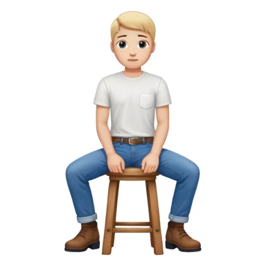 a person sitting on stool with backs turned

 sticker