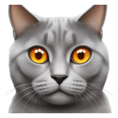 realistic british grey cat with orange eyes  sticker