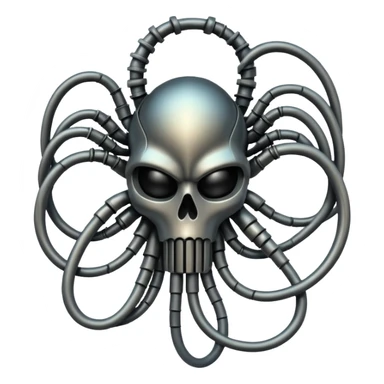 futuristic wires twisted together, biomechanical Giger influence sticker