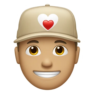 Beige cap with white heart in the middle sticker