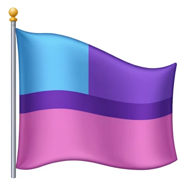 I want a flag, I want the first stripe at the very top of the flag to be pink 🩷. The middle stripe will be the color purple 💜. And finally the bottom stripe will be the color blue 💙. sticker