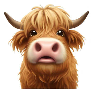Mini highland cow blowing a kiss sticker