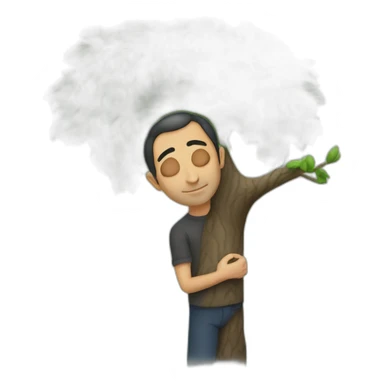 realistic eric zemmour hugging a tree sticker