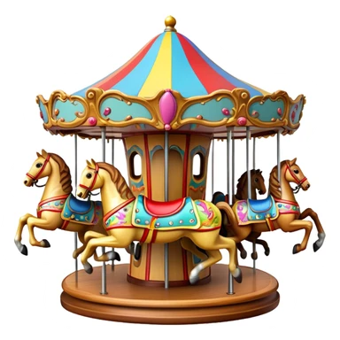 carousel with horses, no rider sticker