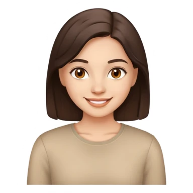 beautiful brunette girl with brown eyes is happy sticker