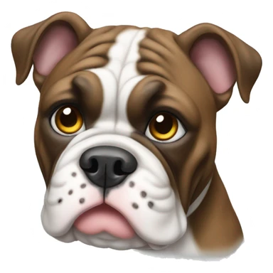 Bulldog who is brindle and white sticker