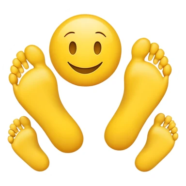 Smiley emoji with feet behind it  sticker