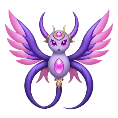 Pokemon legendary purple and pink lunala sticker