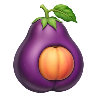 Eggplant stuck in a peach  sticker