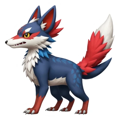Trico-Sergal-Nargacuga-Litten-Zangoose-fusion sticker