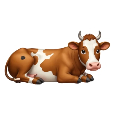 Lying cow sticker
