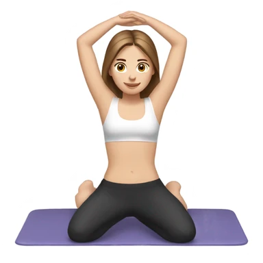 A white girl with brown straight hair exercising doing pilates sticker