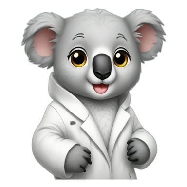 cute koala wearing white coat sticker