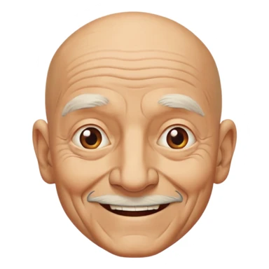 old man without hair sticker