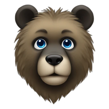 glamrock bear with tiny black top and blue eyelash sticker