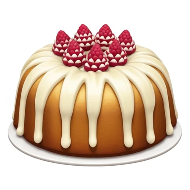 white frosting with white chocolate raspberries bundt cake sticker