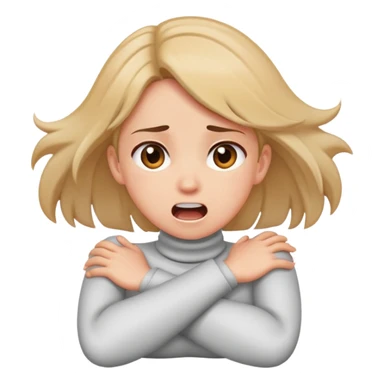 girl crossing arms across neck screaming sticker